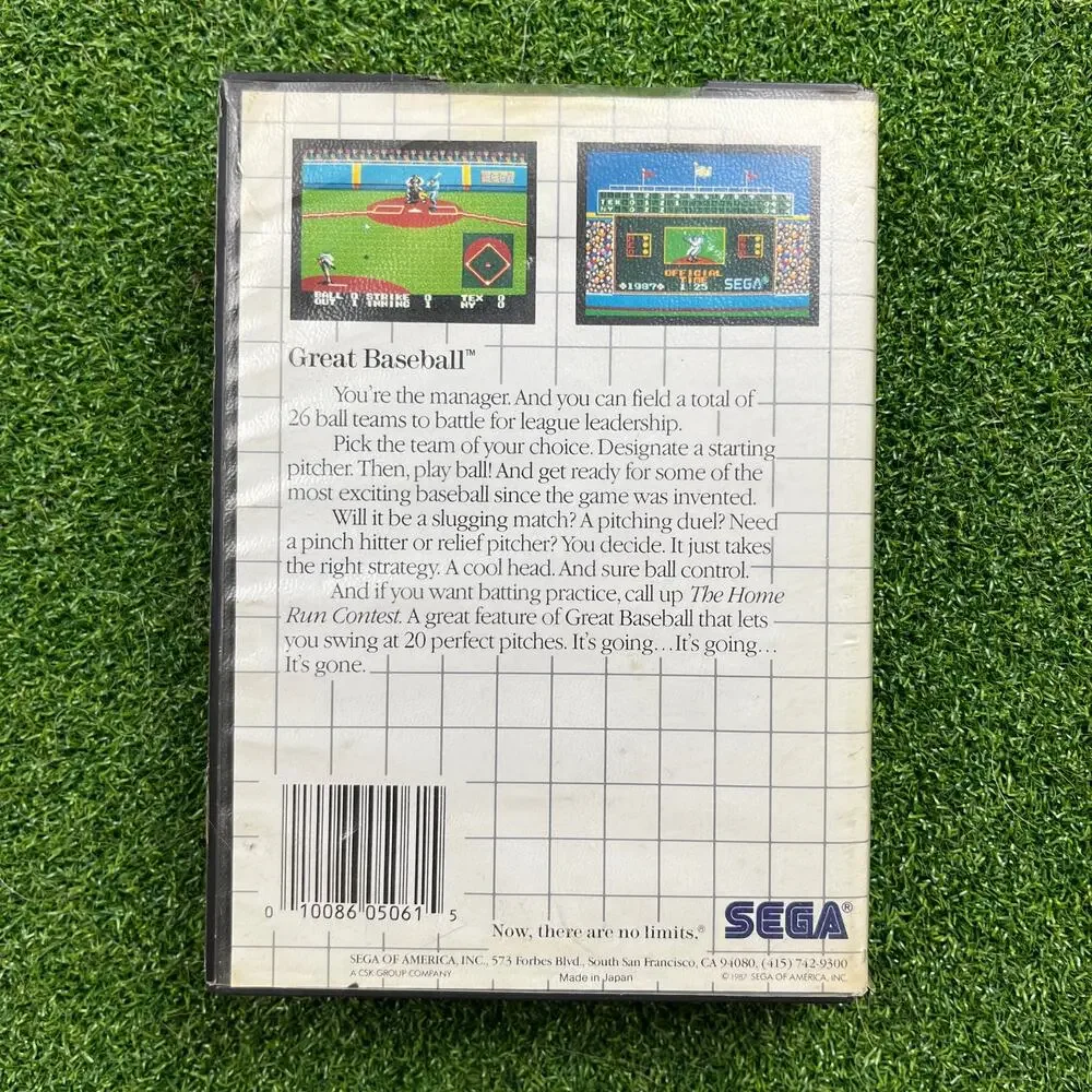 Great Baseball Sega Master System Rare Sports Video Game